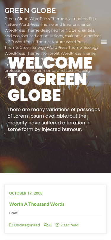 Мобильный вид — Green Globe