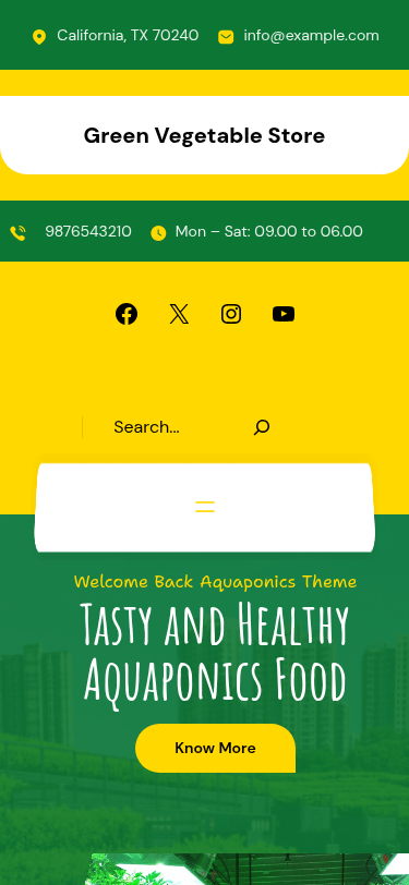 Мобильный вид — Green Vegetable Store