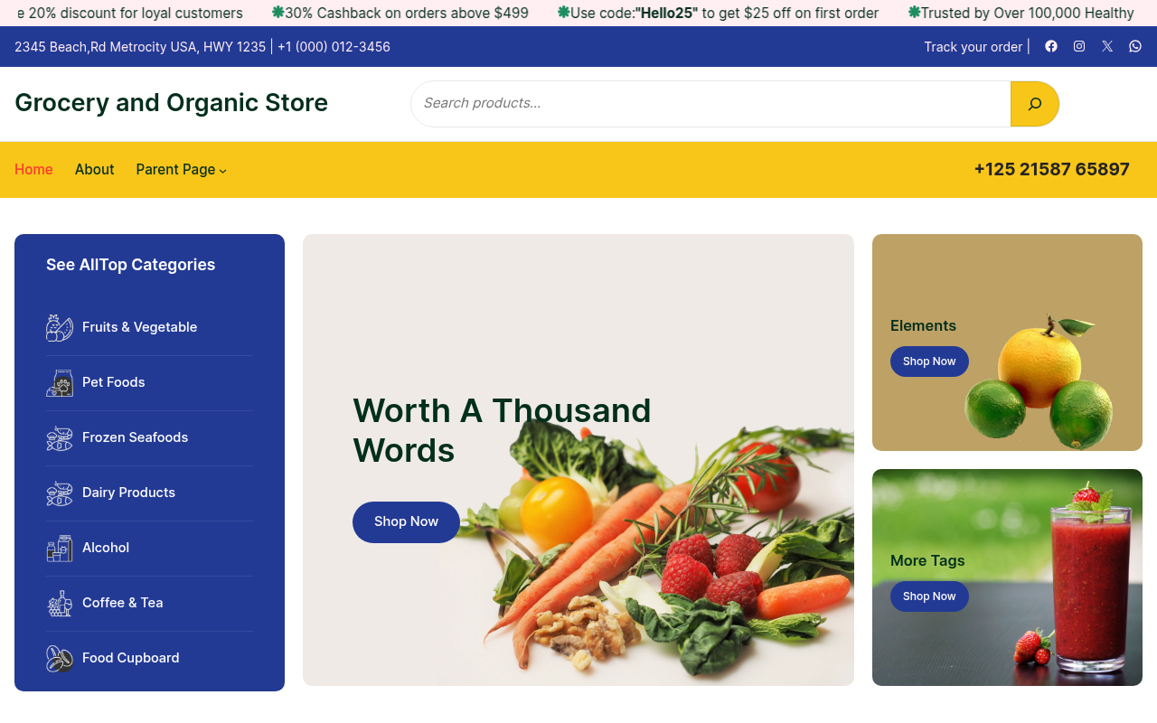 Десктоп — Grocery and Organic Store