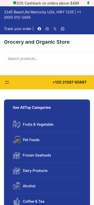 Мобильный вид — Grocery and Organic Store
