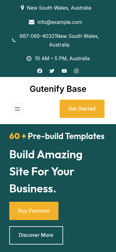 Мобильный вид — Gutenify Base