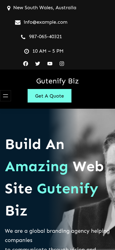 Мобильный вид — Gutenify Biz