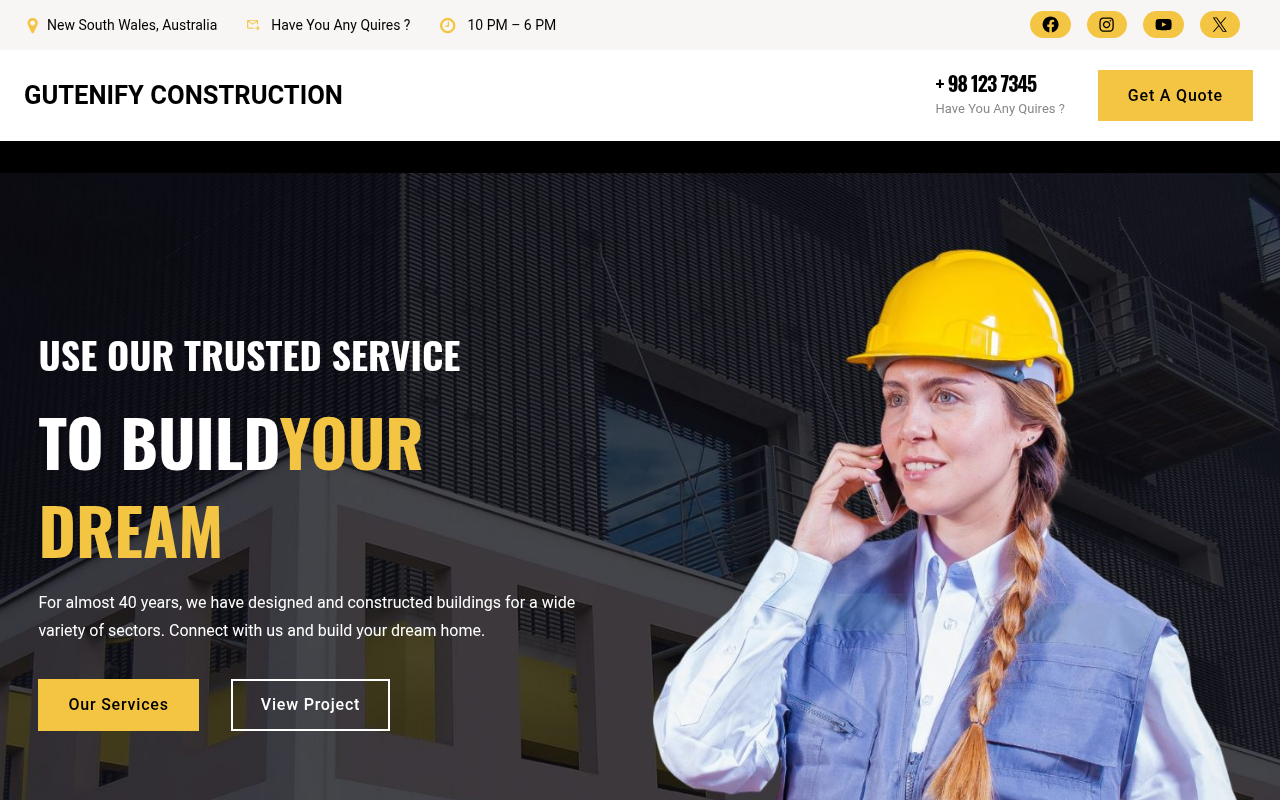 Десктоп — Gutenify Construction