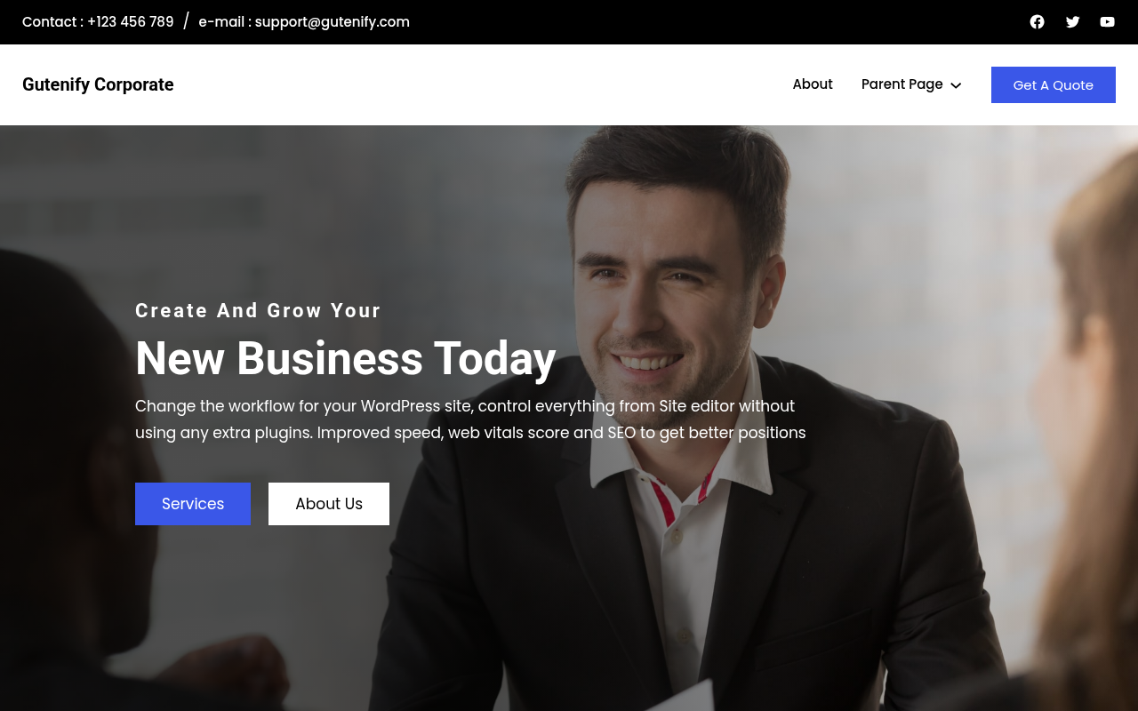 Десктоп — Gutenify Corporate