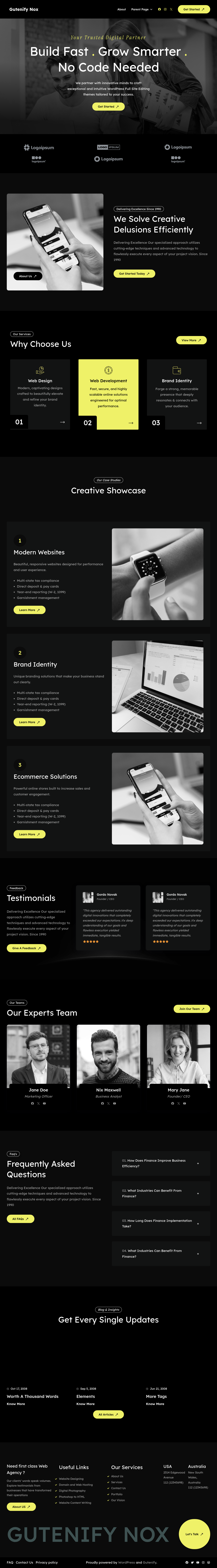 Десктоп (ниже) — Gutenify Nox