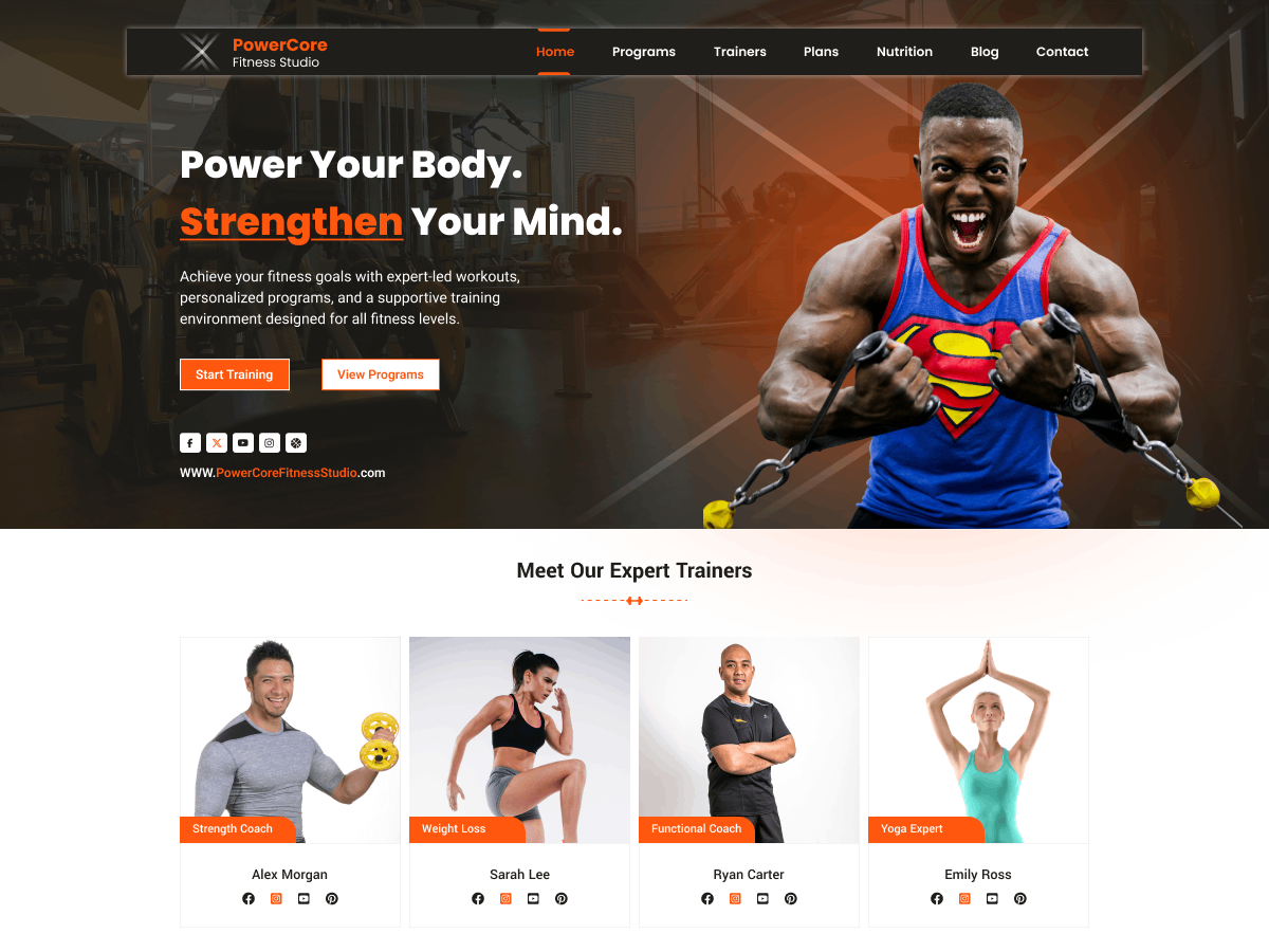 WordPress тема Gym Training Center