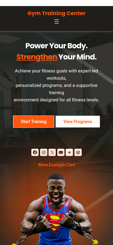 Мобильный вид — Gym Training Center
