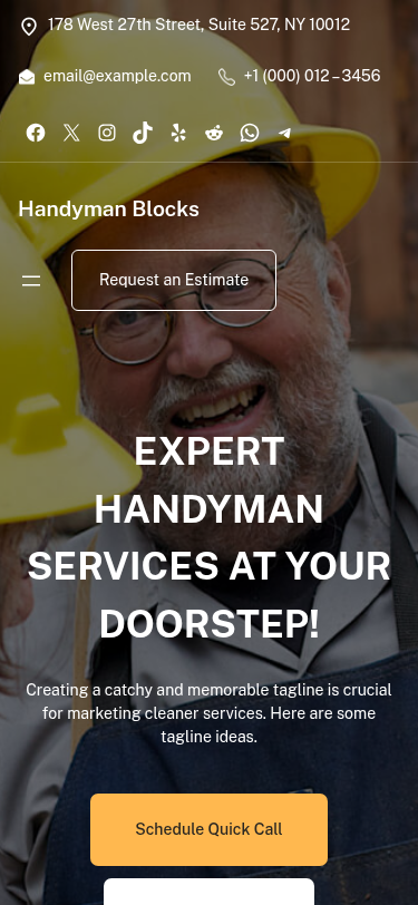 Мобильный вид — Handyman Blocks