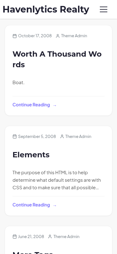 Мобильный вид — Havenlytics Realty