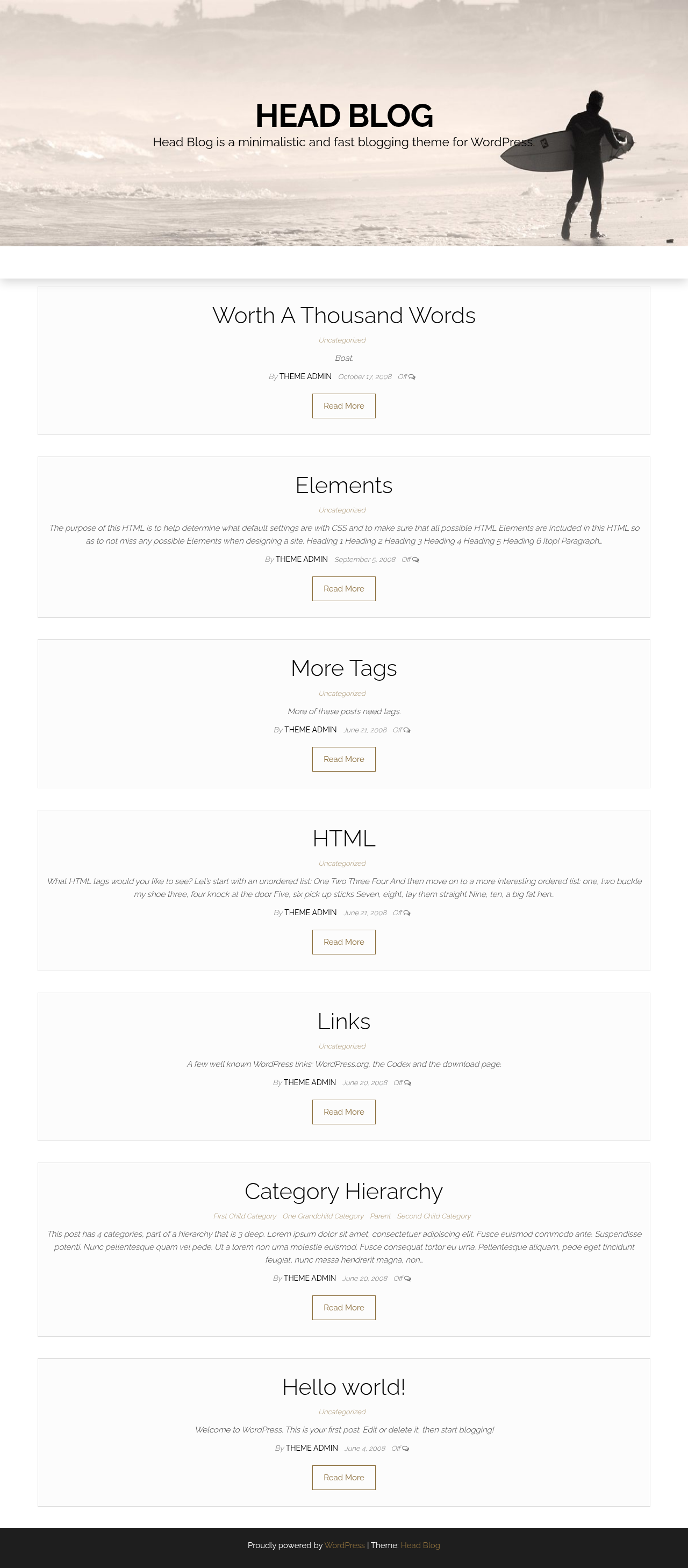 Десктоп (ниже) — Head Blog