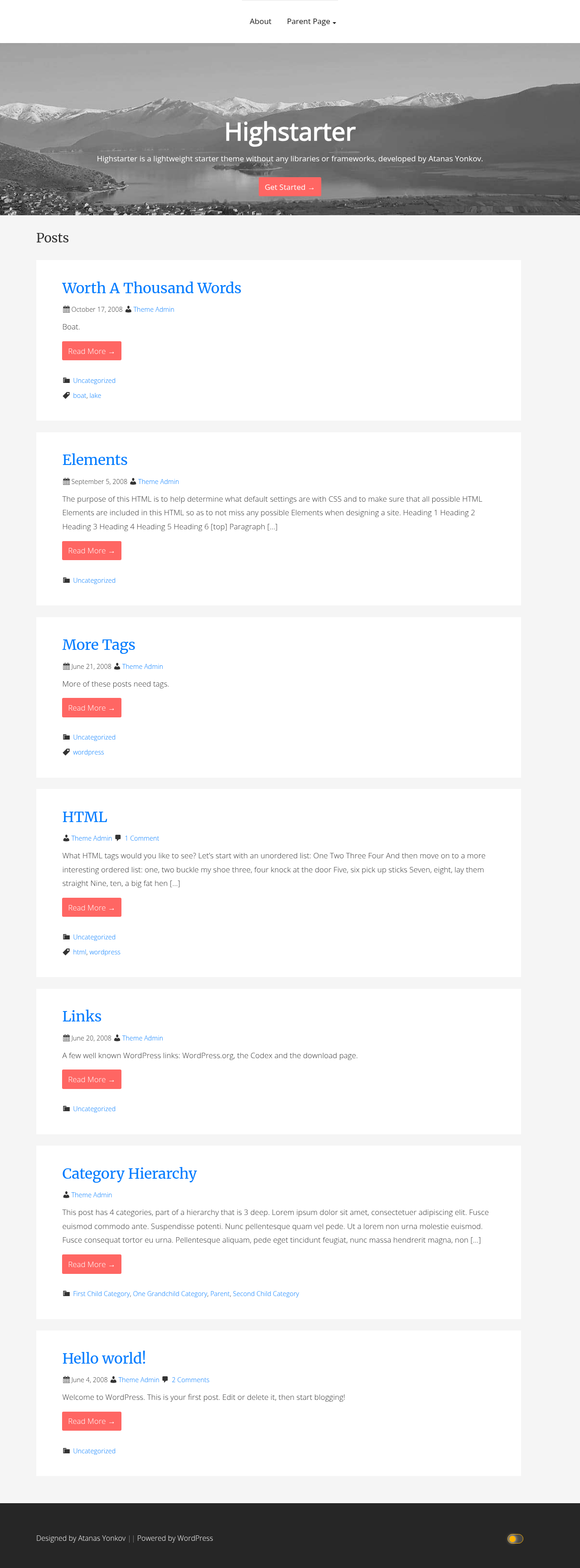 Десктоп (ниже) — Highstarter