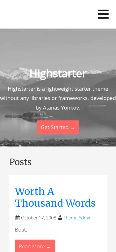 Мобильный вид — Highstarter