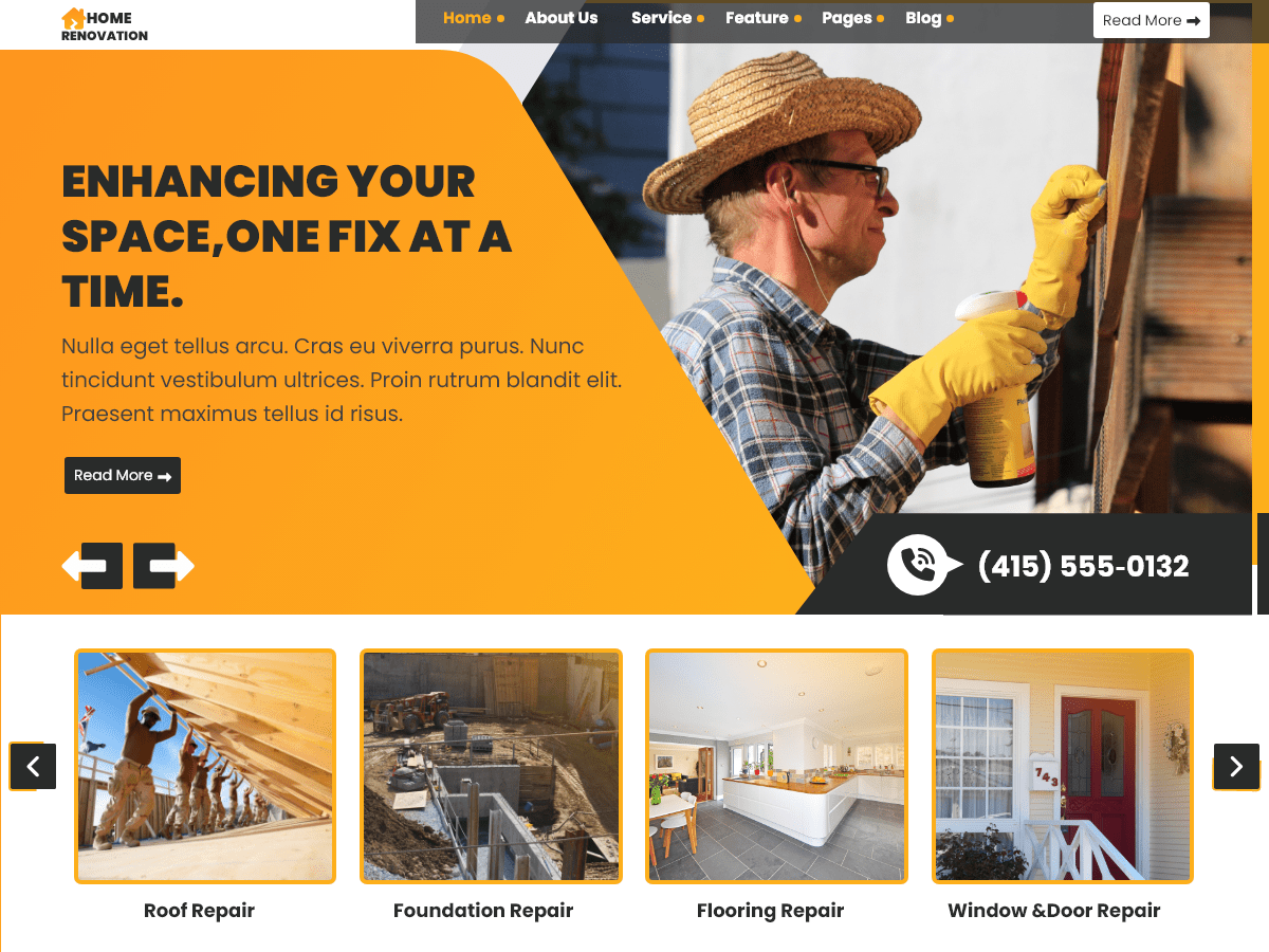 Тема Home Renovation Services для WordPress