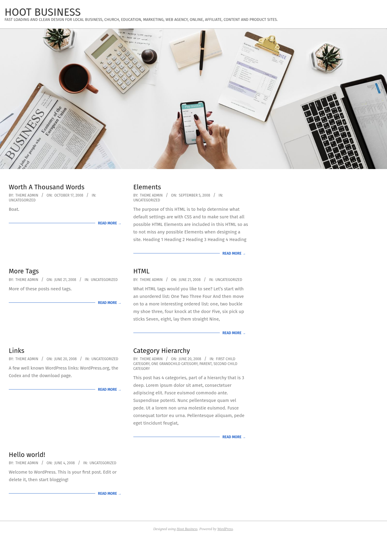 Десктоп (ниже) — Hoot Business