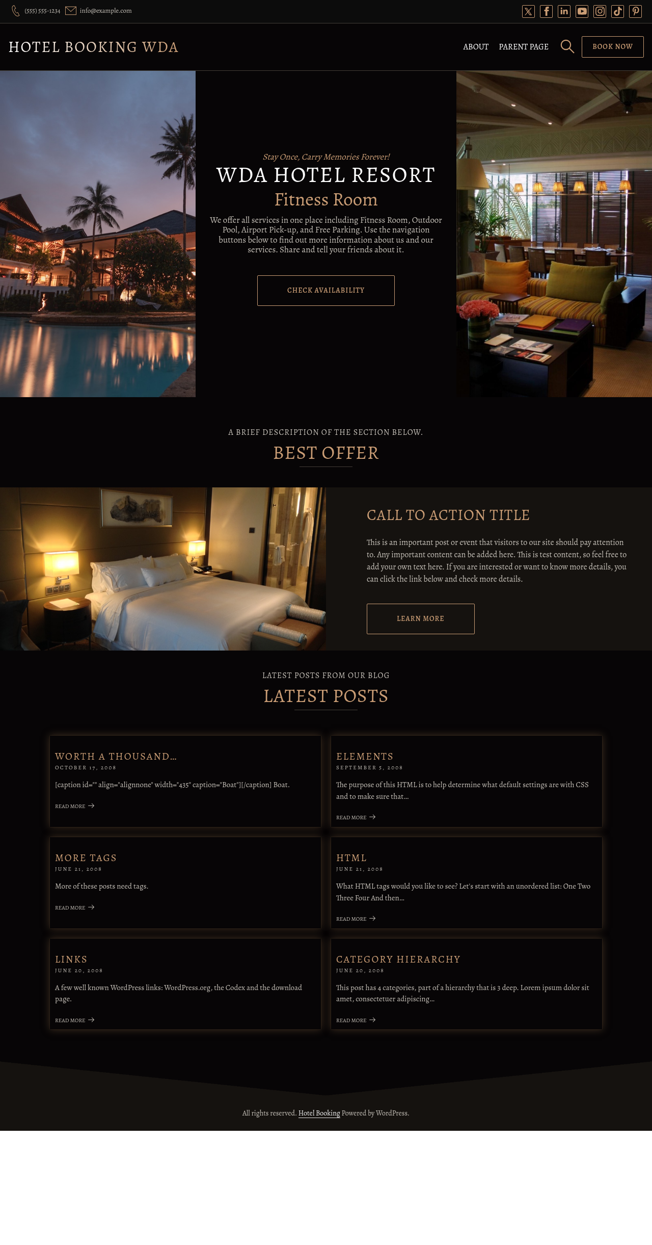 Десктоп (ниже) — Hotel Booking WDA