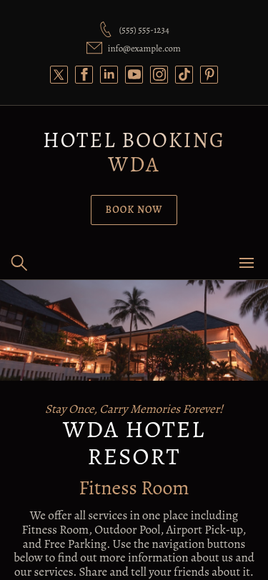 Мобильный вид — Hotel Booking WDA