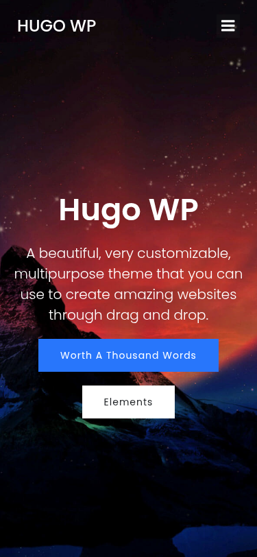 Мобильный вид — Hugo WP