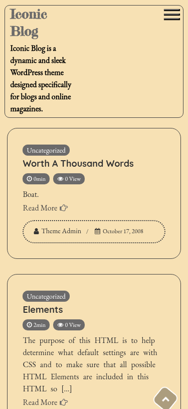 Мобильный вид — Iconic Blog