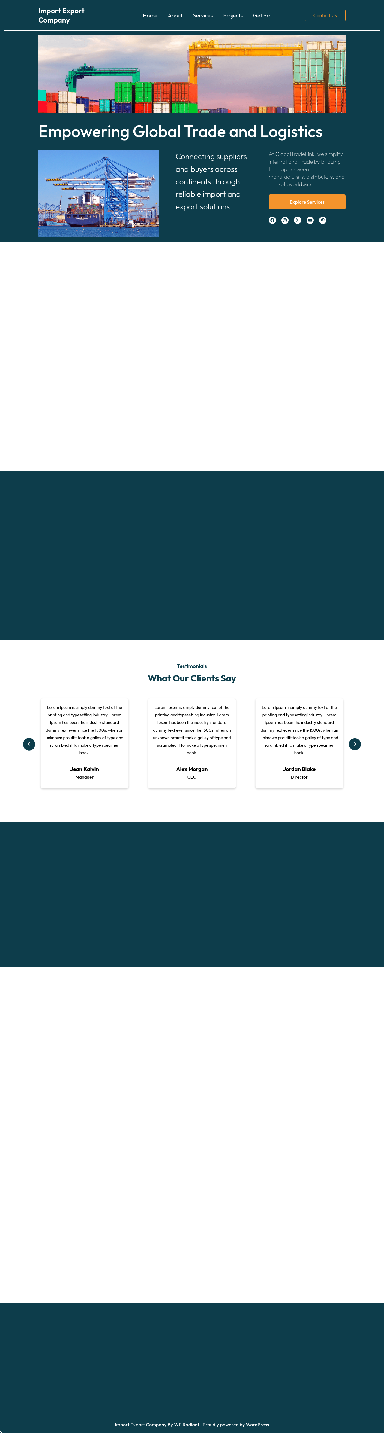 Десктоп (ниже) — Import Export Company