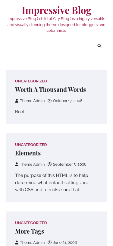 Мобильный вид — Impressive Blog