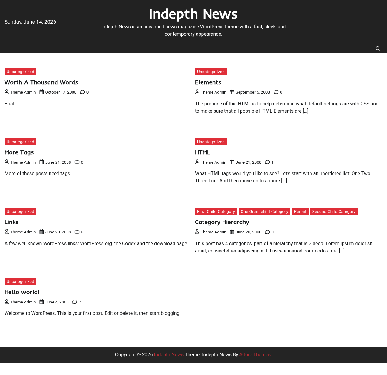 Десктоп (ниже) — Indepth News