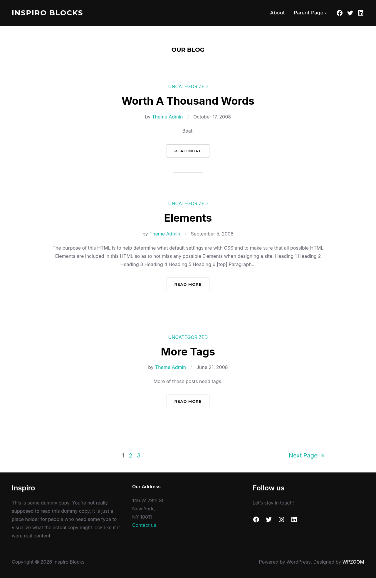 Десктоп (ниже) — Inspiro Blocks