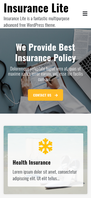 Мобильный вид — Insurance Lite