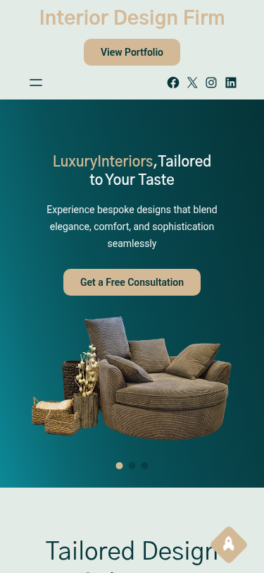 Мобильный вид — Interior Design Firm