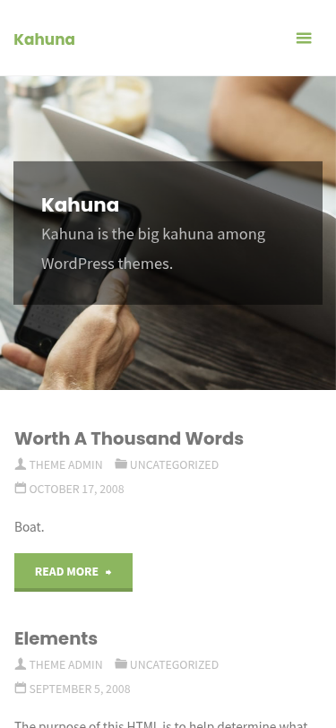 Мобильный вид — Kahuna