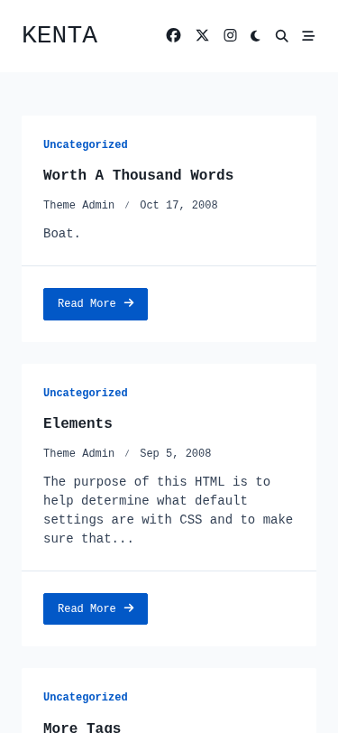 Мобильный вид — Kenta