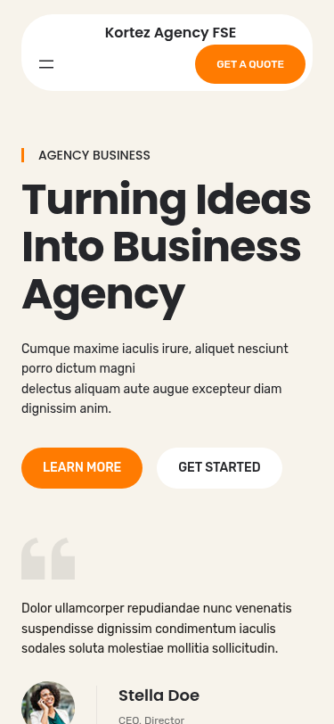 Мобильный вид — Kortez Agency FSE