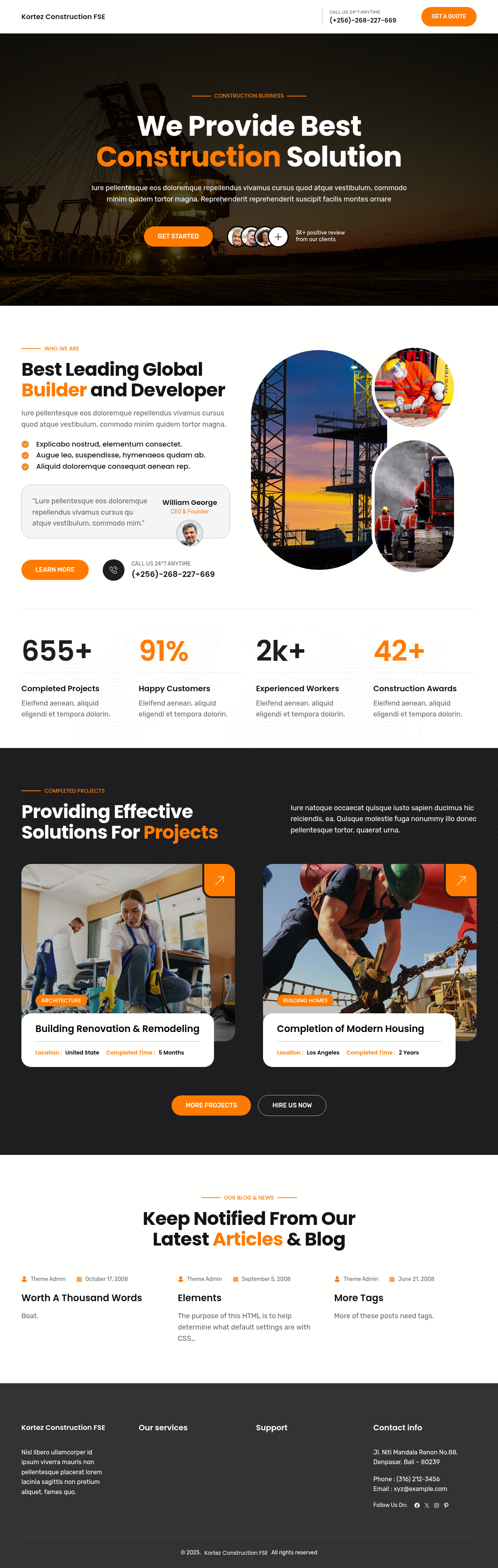 Десктоп (ниже) — Kortez Construction FSE