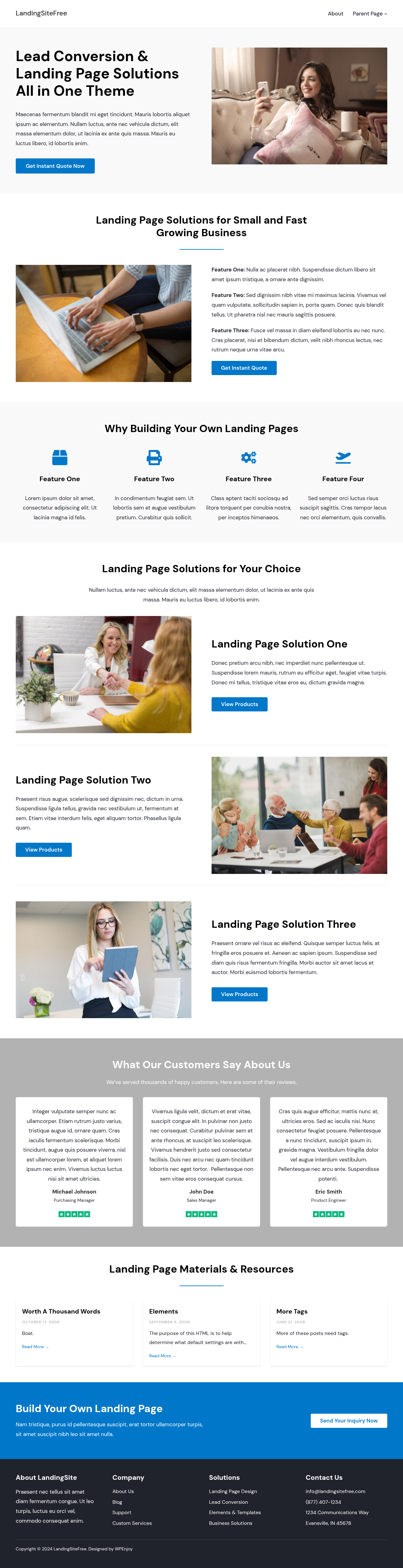 Десктоп (ниже) — LandingSiteFree