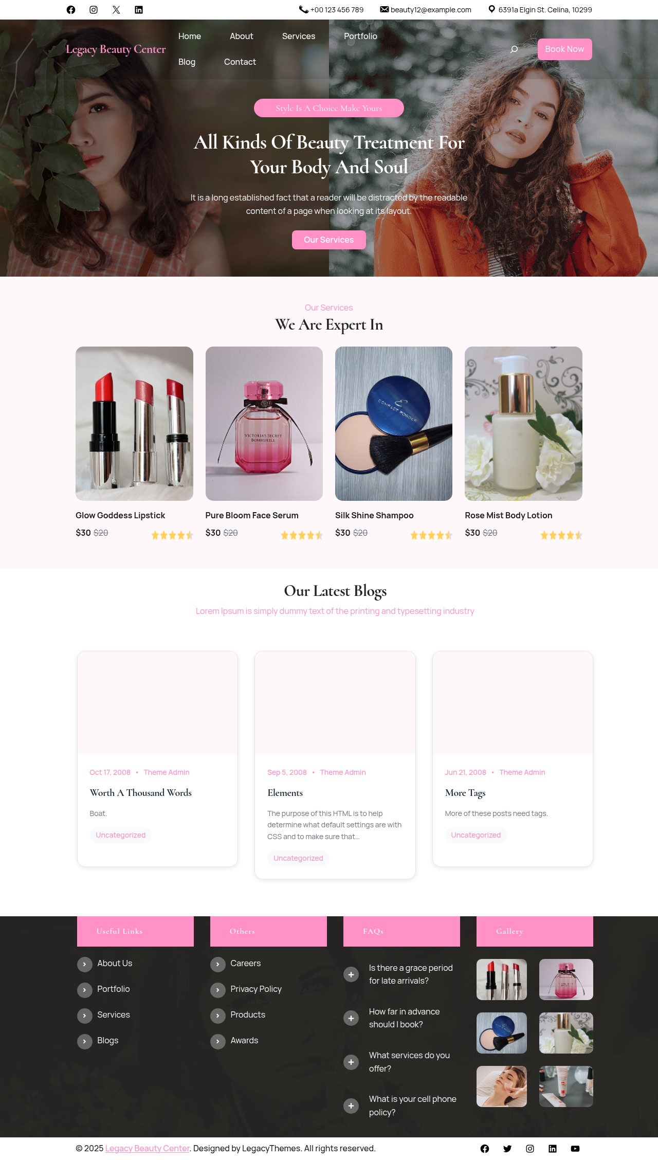 Десктоп (ниже) — Legacy Beauty Center