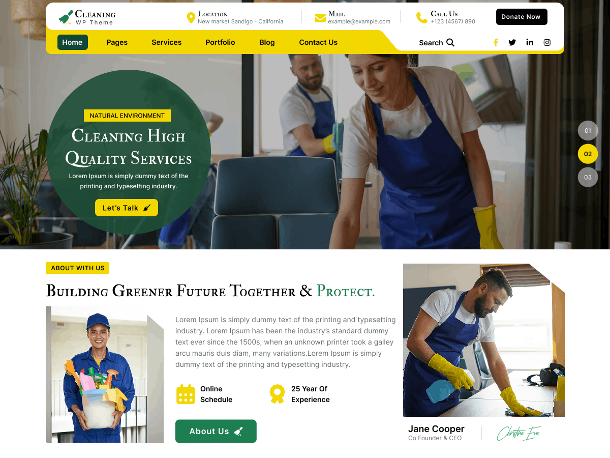 WordPress тема Legacy Cleaning Company