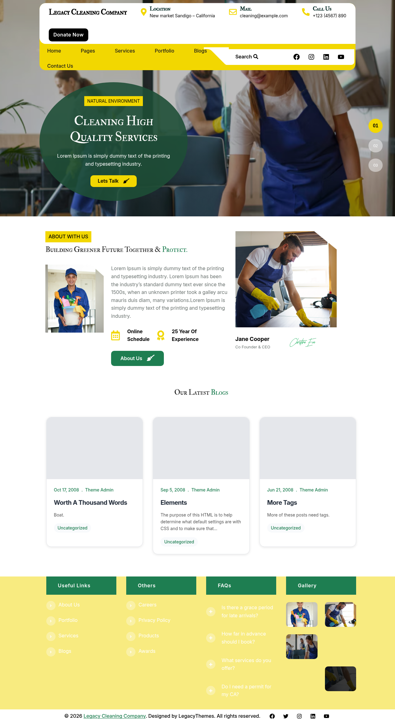 Десктоп (ниже) — Legacy Cleaning Company