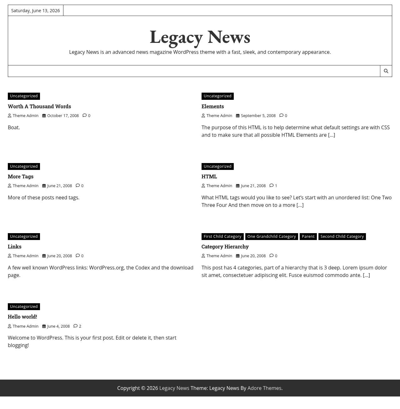 Десктоп (ниже) — Legacy News
