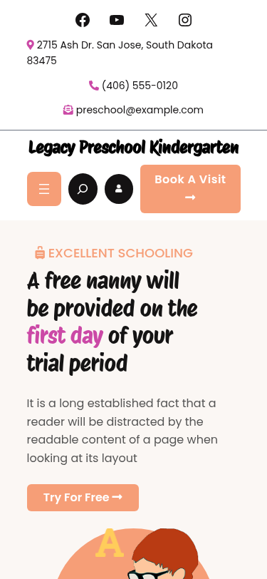Мобильный вид — Legacy Preschool Kindergarten