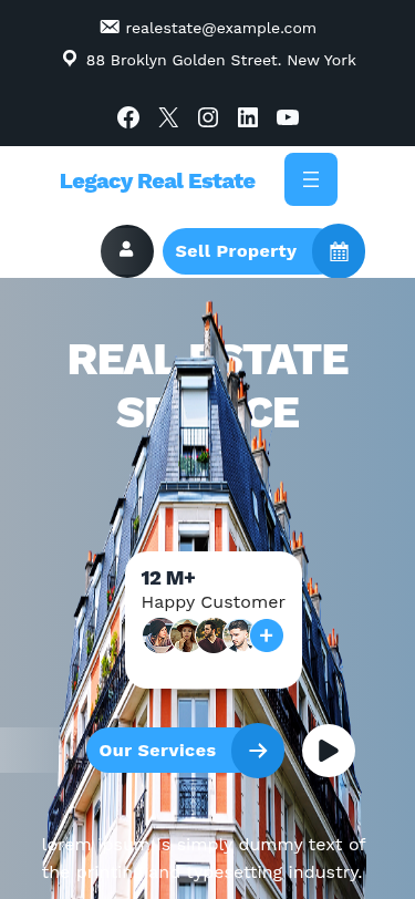 Мобильный вид — Legacy Real Estate