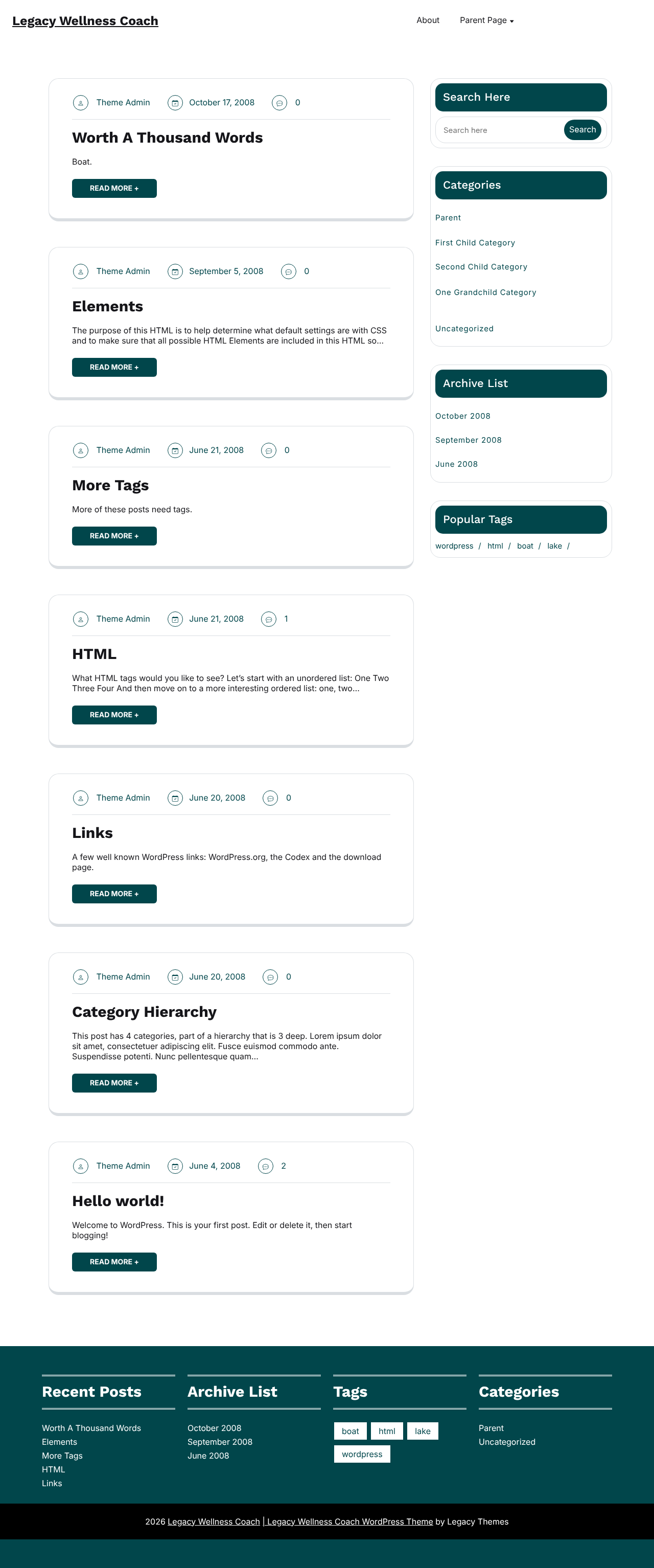 Десктоп (ниже) — Legacy Wellness Coach