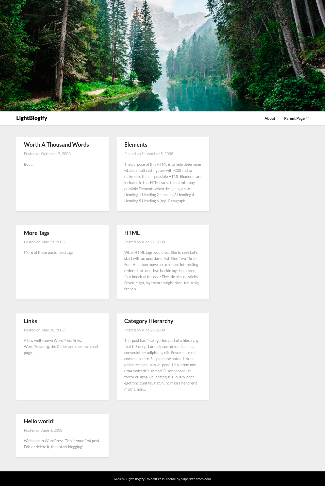 Десктоп (ниже) — LightBlogify