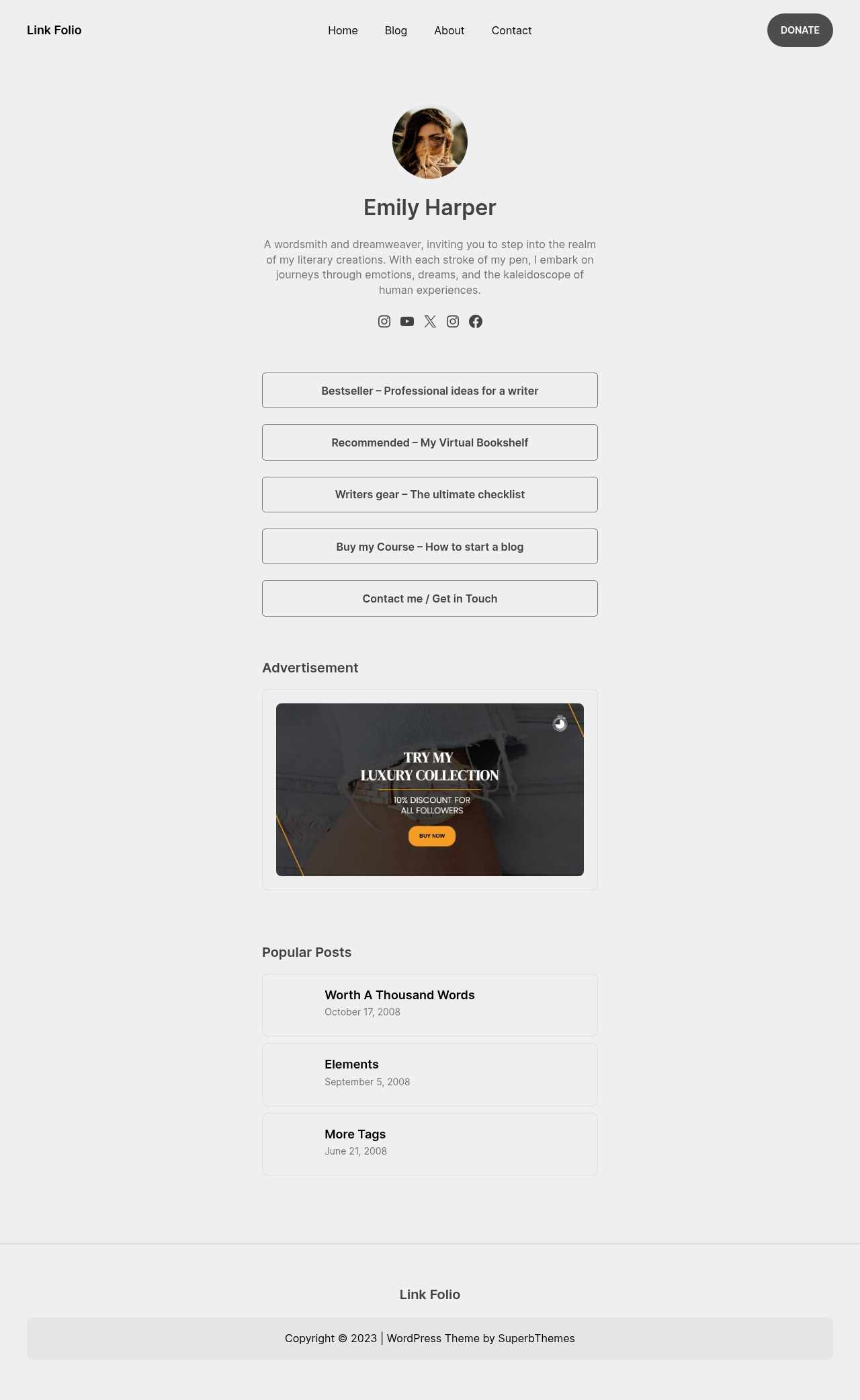 Десктоп (ниже) — Link Folio