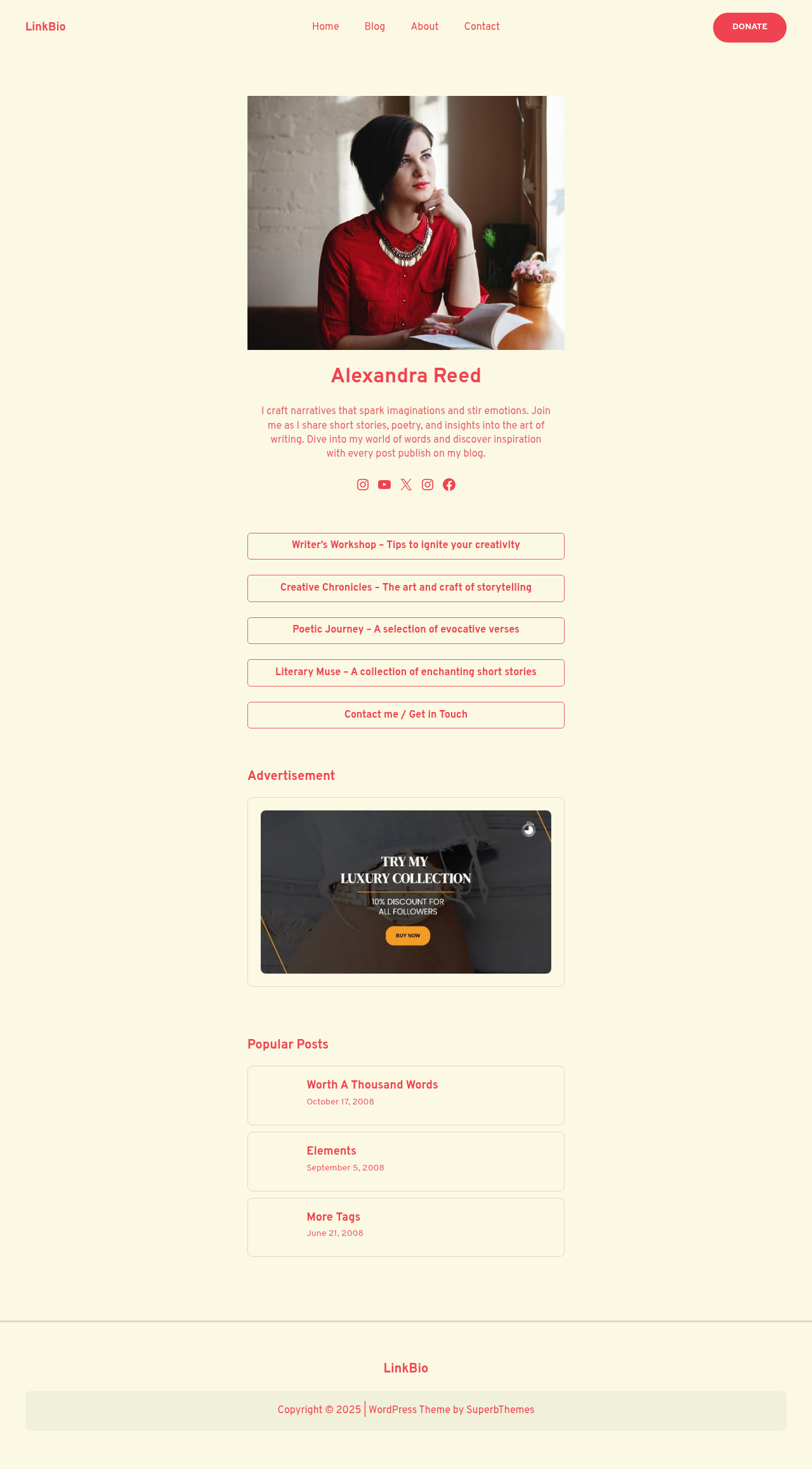 Десктоп (ниже) — LinkBio