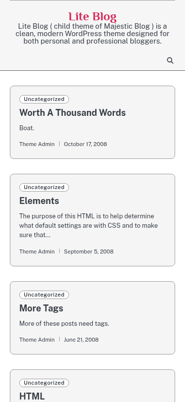 Мобильный вид — Lite Blog