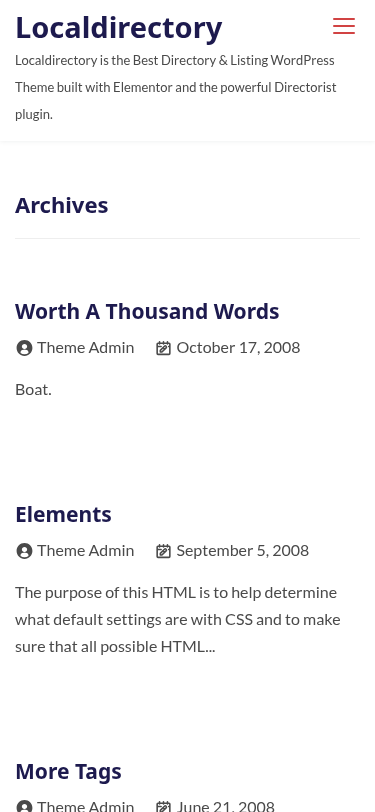 Мобильный вид — Localdirectory