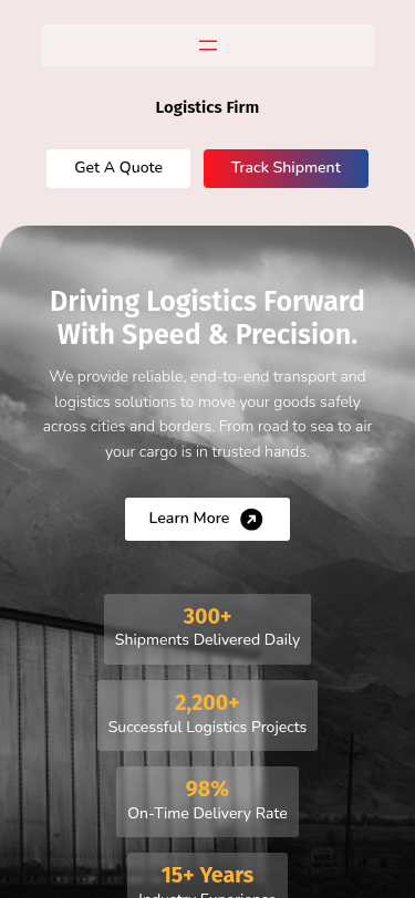 Мобильный вид — Logistics Firm