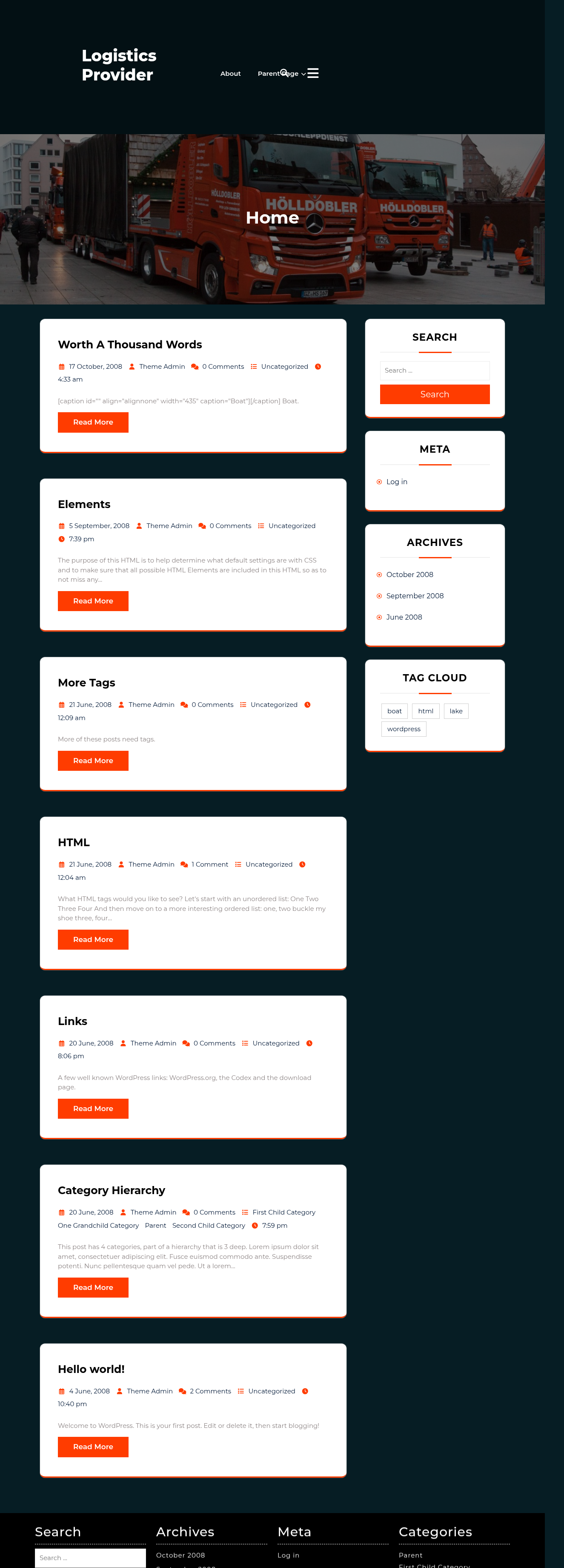 Десктоп (ниже) — Logistics Provider