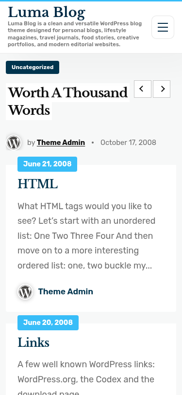 Мобильный вид — Luma Blog