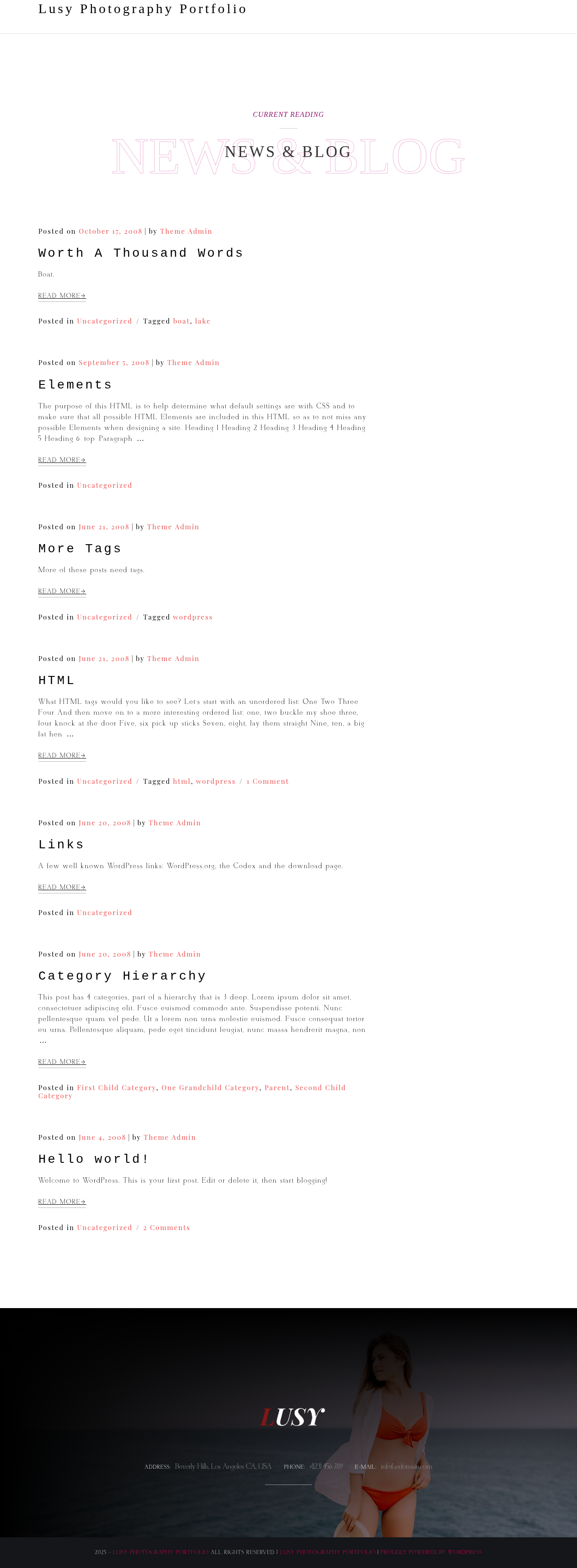 Десктоп (ниже) — Lusy Photography Portfolio