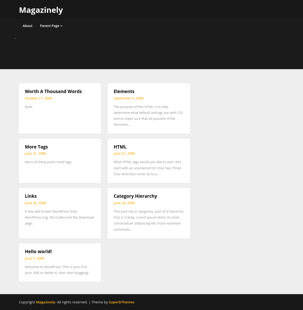 Десктоп (ниже) — Magazinely